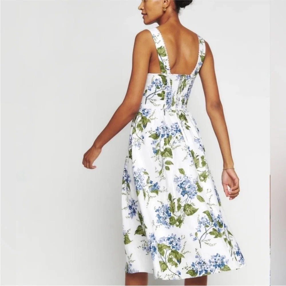 Reformation Tagliatelle Riviera Linen Floral Dress - Picture 10 of 12